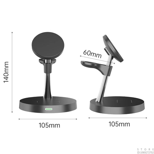 Zinc alloy magnetic bracket magnetic three in one wireless charger suitable for Apple magnetic fast charging