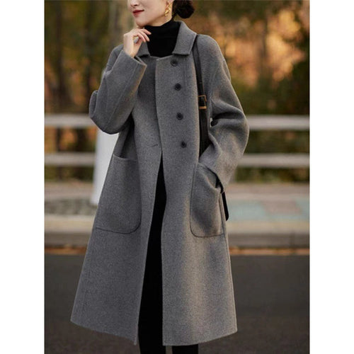 Women's Woolen Coat Plus Size Loose Mid-length