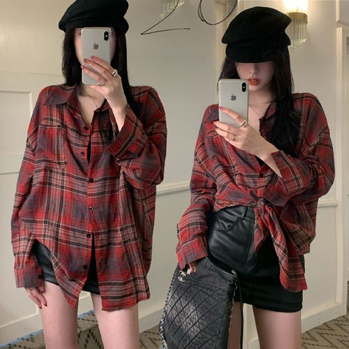 Top Loose Hong Kong Style Anti-DDoS Blouse All-matching Shirt