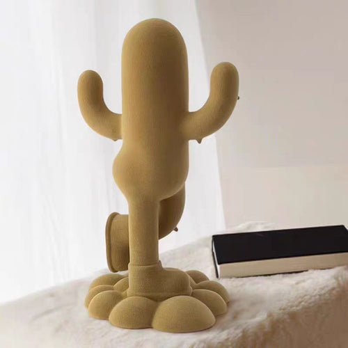 Funny Human-shaped Cactus Flocking Crafts Ornaments