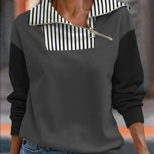 Women's Printed Zipper Turtleneck Sweater