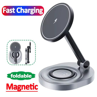 Magnetic wireless charger 3-in-1 adjustable folding wireless charger suitable for Apple phones watches headphones