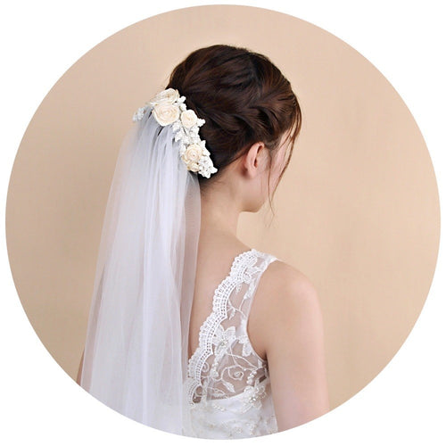 Bridal Veil Double-layer Wedding Veil Flower Veil