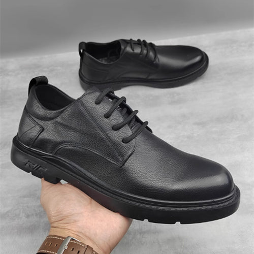 Low-top Trendy Leather Shoes Men's Thickened Non-slip