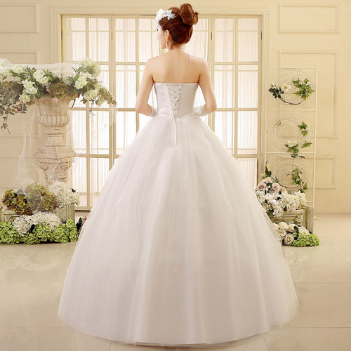 Korean style tube top wedding dress