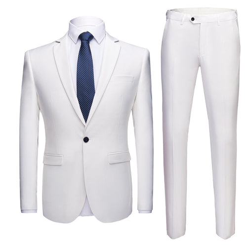 Solid Color 2-piece Small Suit Suit