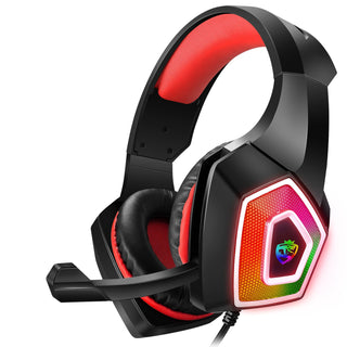 Head mounted gaming headphones colorful RGB wired computer headphones game controller headphones