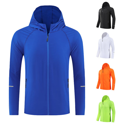 Summer Couple Running Jacket Sports Hooded Sun Protection Clothing Quick-drying