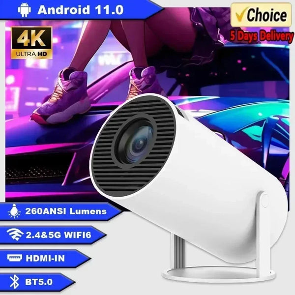 2024 New 4K Android 11 Dual Wifi6 200 ANSI Allwinner H713 BT5.0 1080P 1280*720P Home Cinema Outdoor portable Projetor