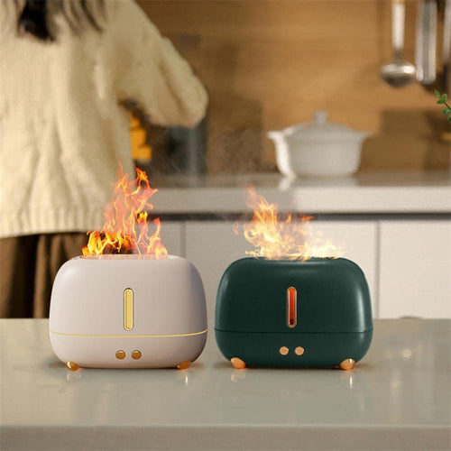 Flame Humidifier Upgraded Flame Fireplace Air Aroma USB Essential Oil Diffuser