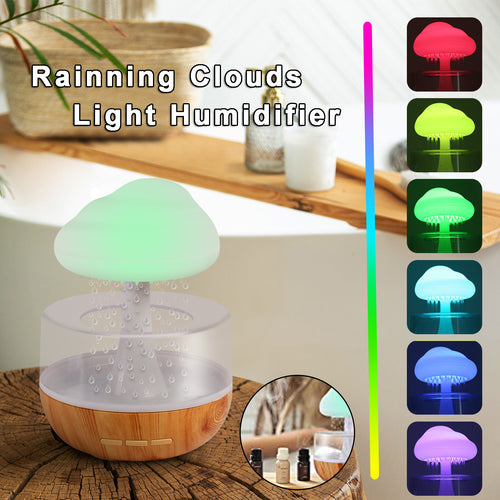 Raining Cloud Humidifier With Night Light Aromatherapy Essential Oil Diffuser Micro Humidifier Relaxing Mood Water Drop Sound For Home