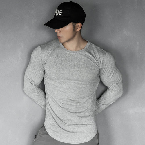 Men's Sports Casual Solid Color Long Sleeve Base