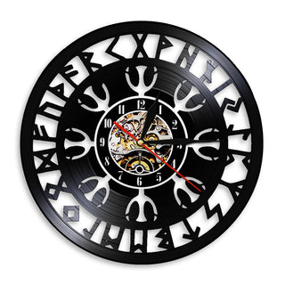 Ancient Text Charm Warrior Vinyl Record Clock Wall Clock