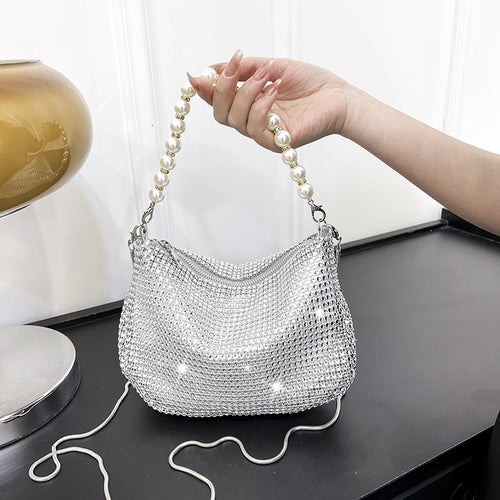 Pearl Special Imitation Diamond Handbag Shoulder Bag Women's Bag