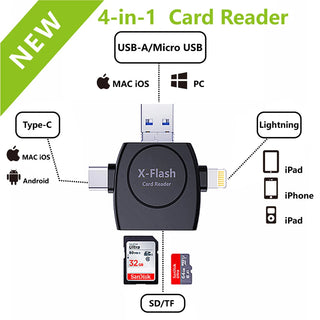 Mobile card reader four in one Android SD/TF card reader OTG type-c suitable for Apple phones