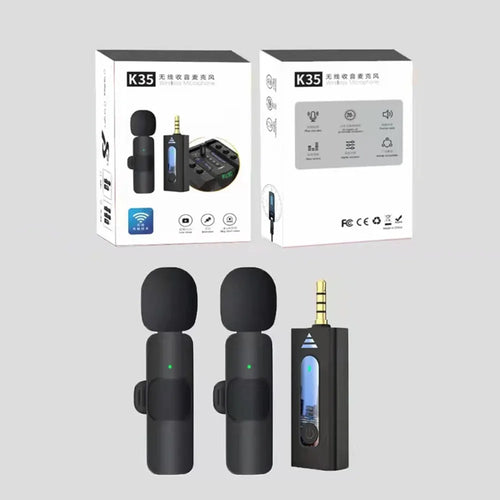 Wireless K35 Lavalier Lapel Microphone Omnidirectional Bluetooth 5.3 K35 Condenser Mic Noise Reduction Professional