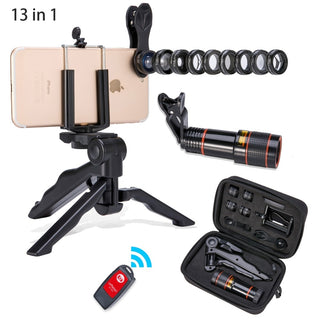 Akinger 4in1 5in1 7in1 10in1 13in1 Phone camera Lens Kit Fisheye Wide Angle macro telescope for iphone xiaomi android phone