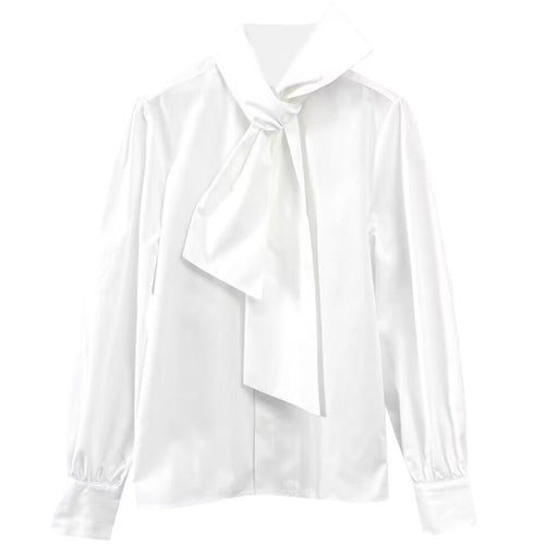 Spring High-end Chic Unique Top Design Sense Niche Bow Shirt