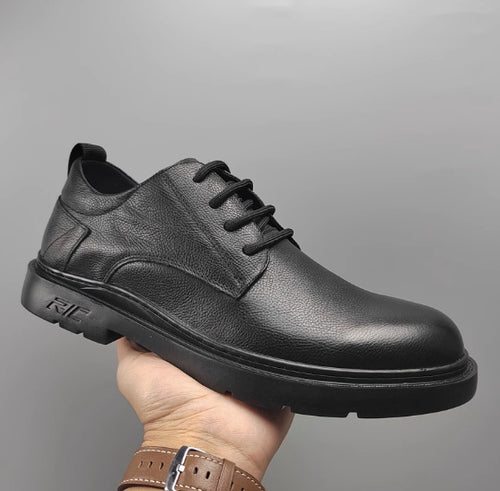 Low-top Trendy Leather Shoes Men's Thickened Non-slip