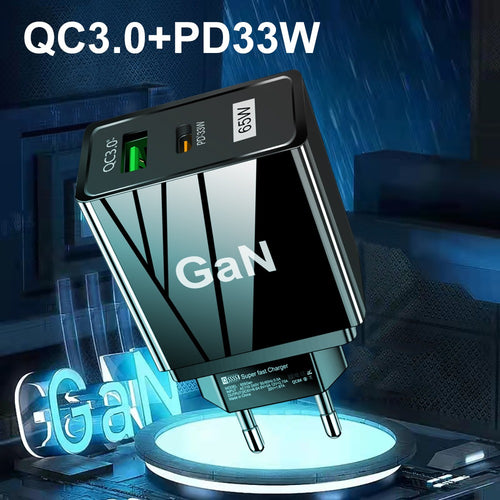 GaN Gallium Nitride Charger 65W Charging Head TYPE-C