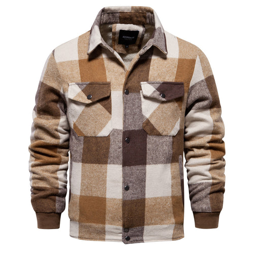 New Autumn And Winter Men's Jacket Casual Plaid Coat