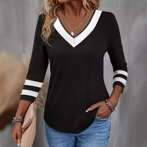 Stitching Minimalist Long Sleeve Shirt