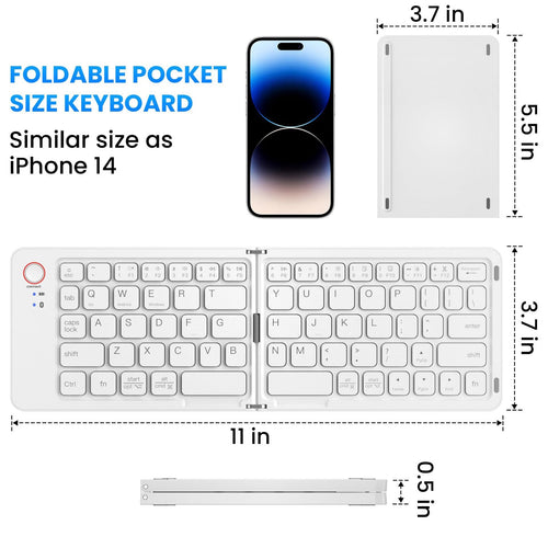 Ultra slim folding portable charging dual-mode Bluetooth keyboard with one click connection