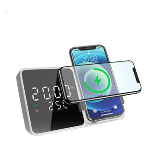 15W Mobile Phone Stand Wireless Charging Clock Alarm Clock Wireless Charging Temperature Gauge Wireless Charging