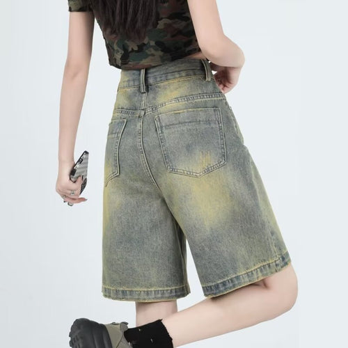 Women's Fashion Casual Retro Washed Denim Shorts