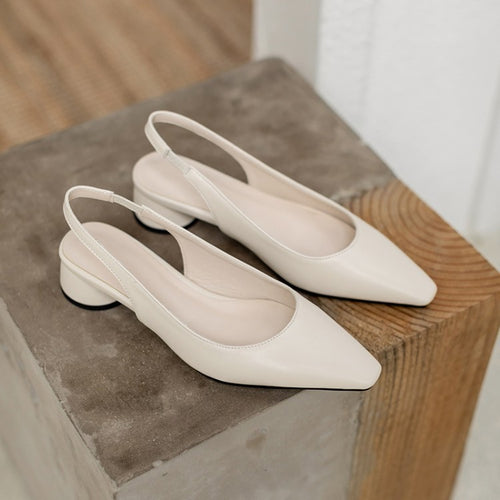 Pointed Toe Slingback Baotou Simple Low Heel Women's Shoes