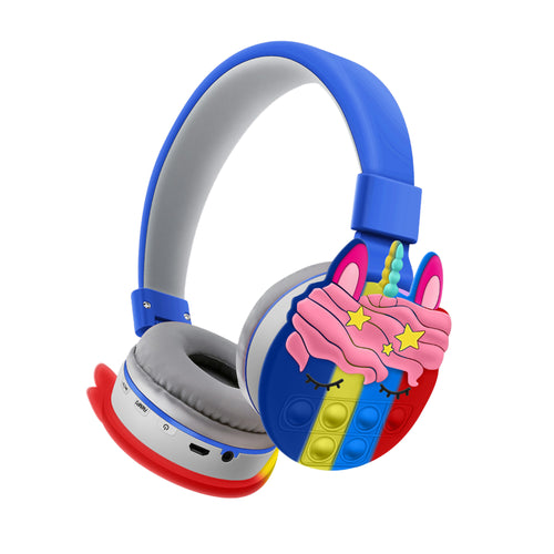 New Net Celebrity Head-Mounted Unicorn Cartoon Decompression Earmuffs Rainbow Bluetooth Stereo Headset Long Battery Life