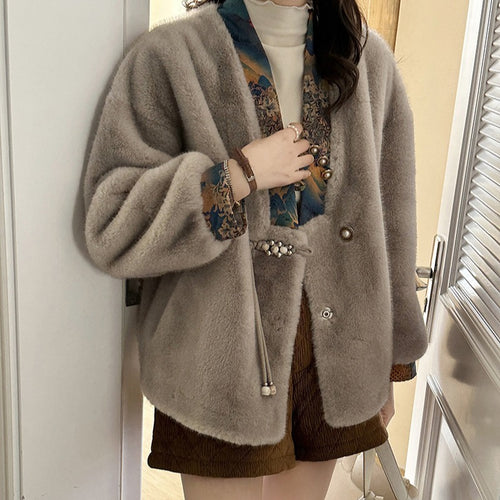 New Chinese Style Environmental Protection Mink Fashionable Coat