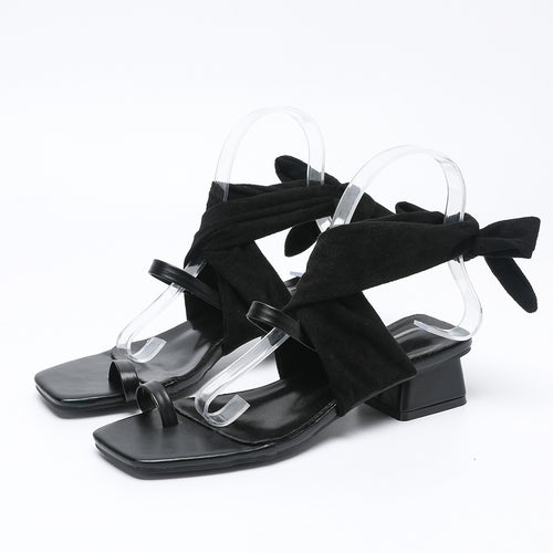 Summer Casual Plus Size Square Toe Mid-heel Women's Sandals