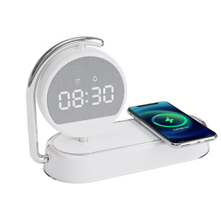 Multi functional clock, wireless charging, clock alarm, mobile phone, wireless charging, small night light, three in one