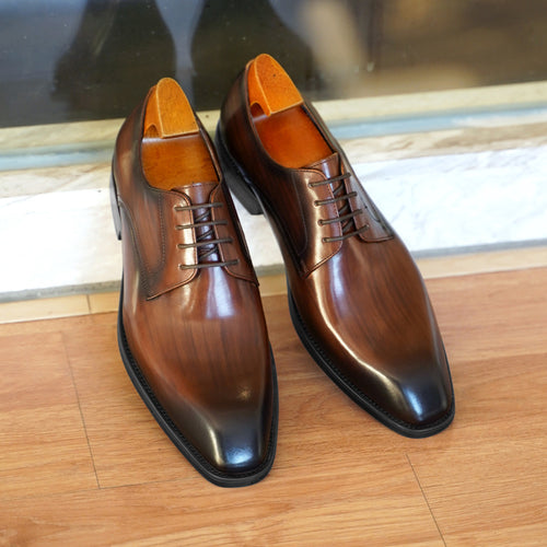 Men's Vintage Fashion Square Toe Leather Shoes