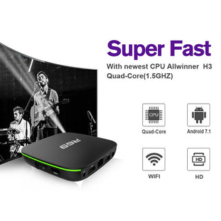 R69 Smart Android 7.1 TV Box 1GB 8GB Allwinner H3 Quad-Core 2.4G Wifi Set Top Box 1080P HD Support 3D movie Media player