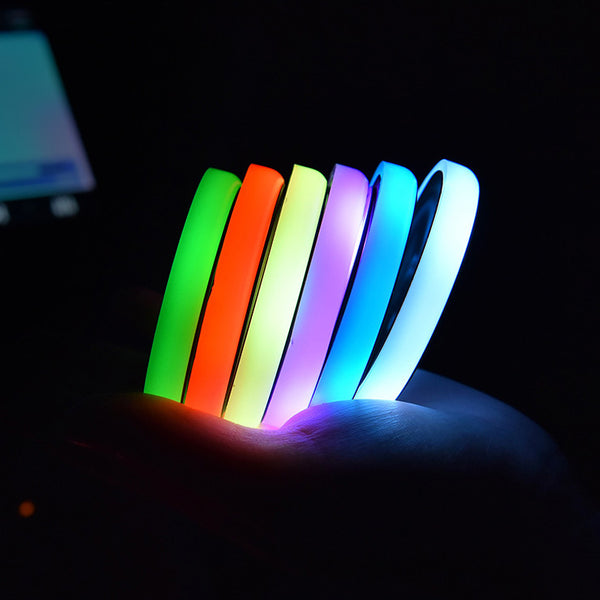 Colorful Cup Holder LED Light-up Coaster Solar & USB Charging Non-slip Coaster Ambient Light For Car Automatically