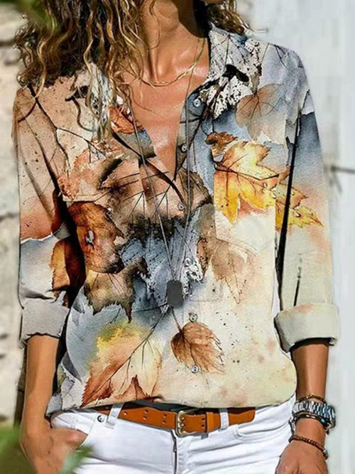 Women's Casual Digital Printing Large Upper Garment Shirt