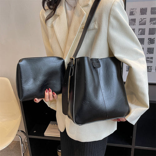 Large-capacity Bucket Fashion Women's Cross-body Bag  Fashion Womens Shoulder Bag Autumn And Winter Handbag