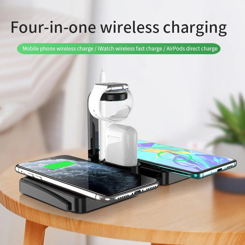 All-In-One Wireless Charger For Apple iPhone Mobile Phone Watch Headset 15W Wireless Fast Charge Four-In-One Wireless Charger