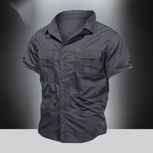 Men's Summer Japanese Loose Lapels Workwear Short Sleeve