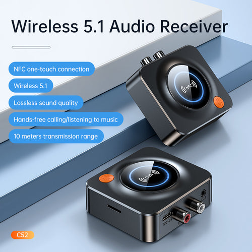 C52 Bluetooth Adapter Bluetooth 5.1 Audio Receiver TV Audio Adapter Supports NFC Connection