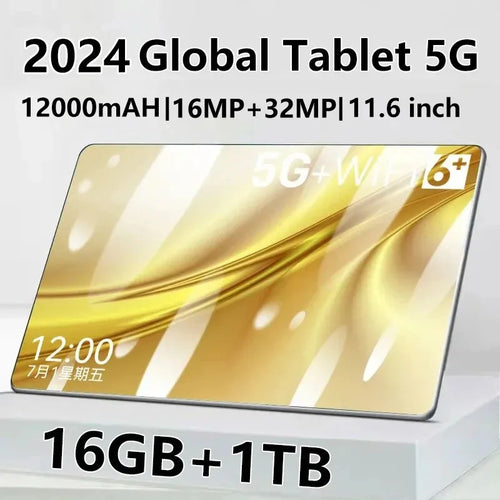 2024 5G New Global Version Tablets Android 13 Tablet Pro 4G 11.6inch  12000mAh Network  16GB RAM 1TB ROM MTK6797 Wifi 10 Core