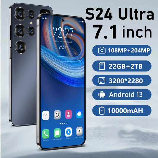 S24 Ultra Smartphone 7.1 inch Smart phone Ultra-large capacity 22GB + 2TB 5G 4G dual SIM card mobile phone global edition