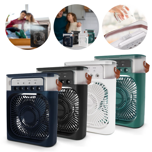 Mini Air Conditioning Fan Humidifier Air Cleaner, USB Ice and Water Reservoir