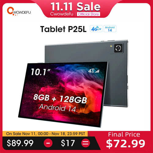 CWOWDEFU Android 14 Tablet 4G SIM Unlocked 10.1