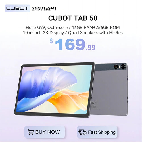 Cubot TAB 50, Tablet android 13, Helio G99, Octa-core, 16GB RAM(8+8GB), 256GB ROM, 10.4