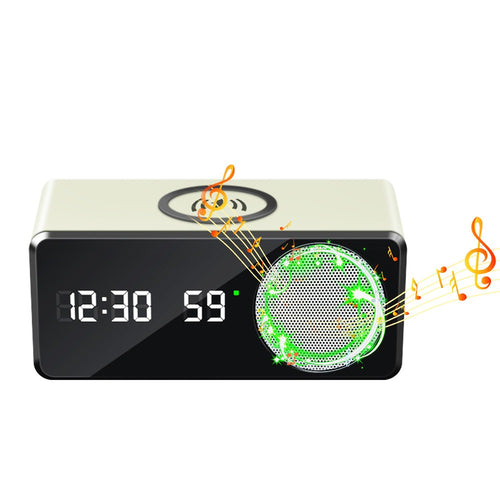 Time display wireless charging Bluetooth speaker compatible clock function thermometer wireless