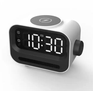 Alarm clock wireless charging Bluetooth speaker clock wireless charging voice controlled light