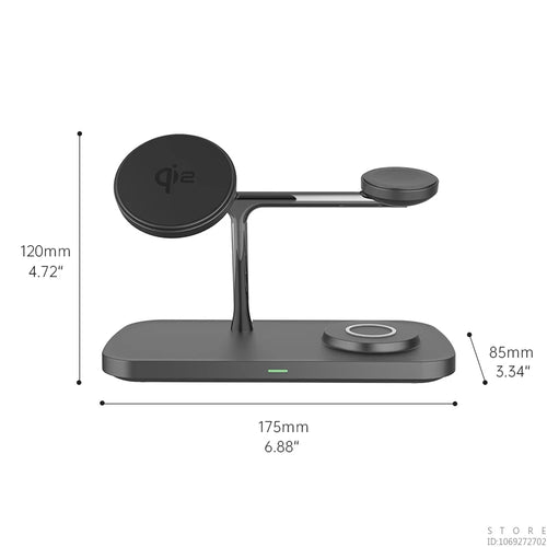 Multi functional QI2 wireless charging desktop magnetic three in one charging stand